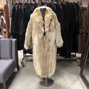 COYOTE LONG COAT,  WAS 5500 - NOW ONLY $1295 SIZE S OR OVERSIZED XS